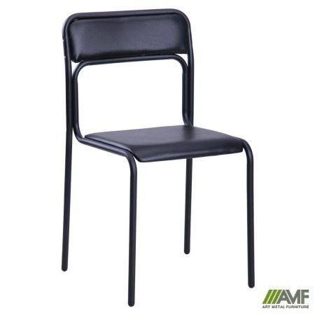 Стілець офісний AMF Аскона чорний Шкірзам (014937)